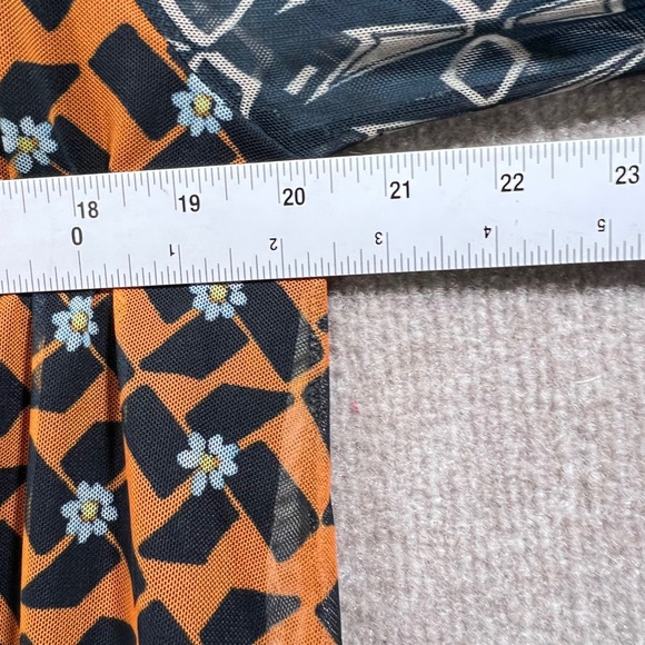 Desigual Women XL Chiara Mixed Print Puff Sleeve Patchwork Top Boho Artsy - Picture 5 of 7